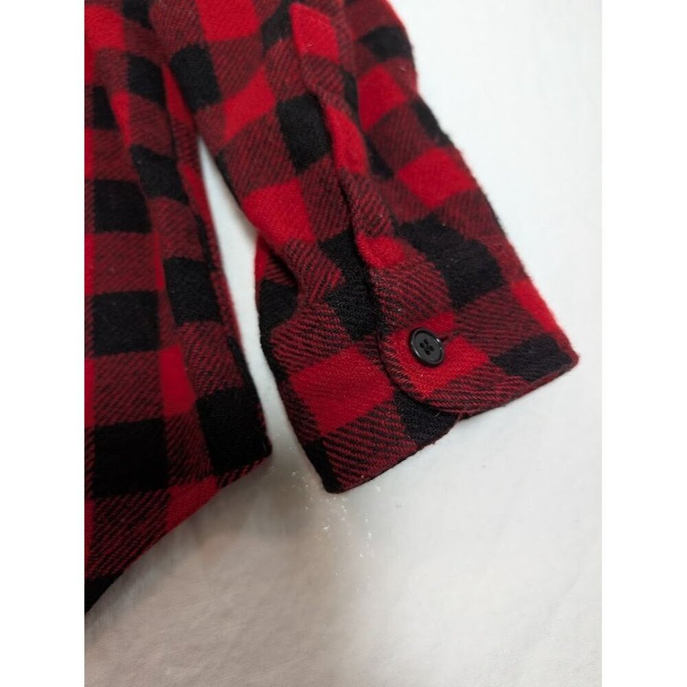 VTG Woolrich Wool Shirt Men’s Medium Red Black Buffalo Plaid Button Up K5 - Picture 7 of 7